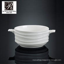 hotel ocean line fashion elegance white porcelain soup bowl PT-T0600